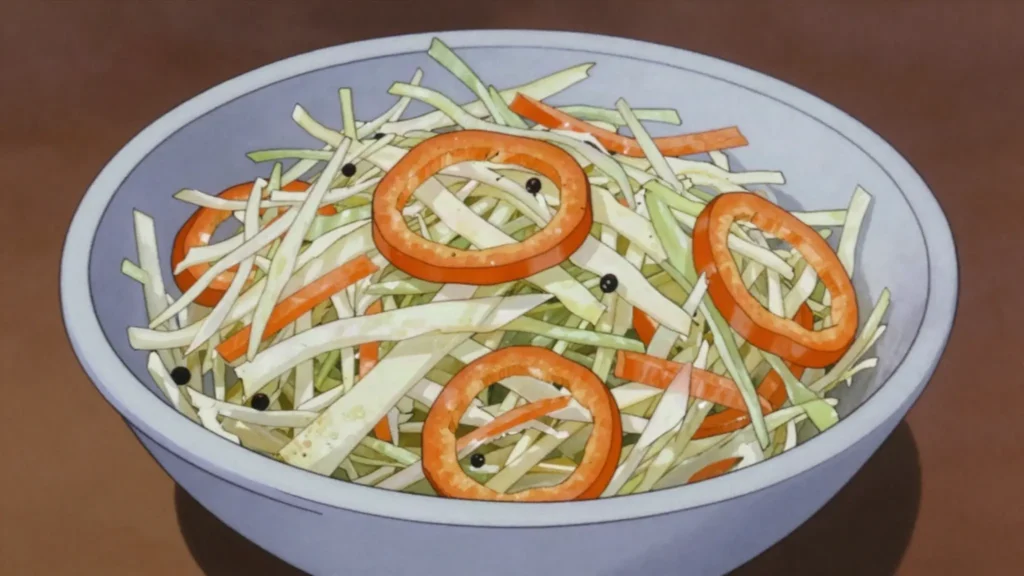 Pikliz, fiery pickled cabbage-carrot relish with scotch bonnet, Haiti sauce & condiment, anime style