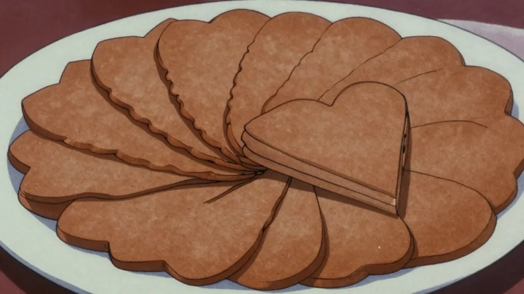 Piparkūkas, very thin snapping spiced biscuits baked all through Advent, Latvia snack, anime style