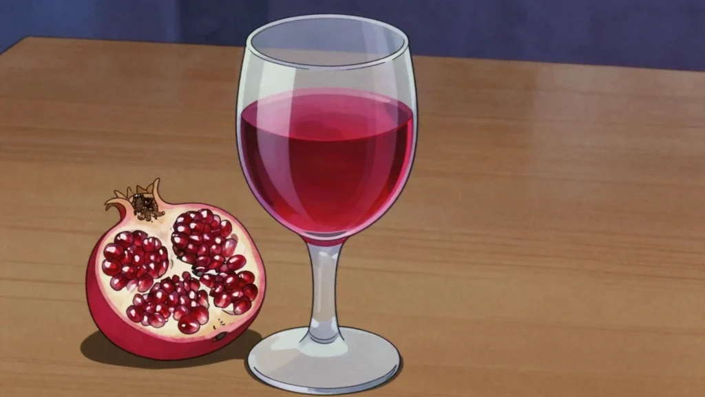 Pomegranate wine, sweet or semi-dry wine fermented from pomegranate juice rather than, Armenia wine & spirit, anime style