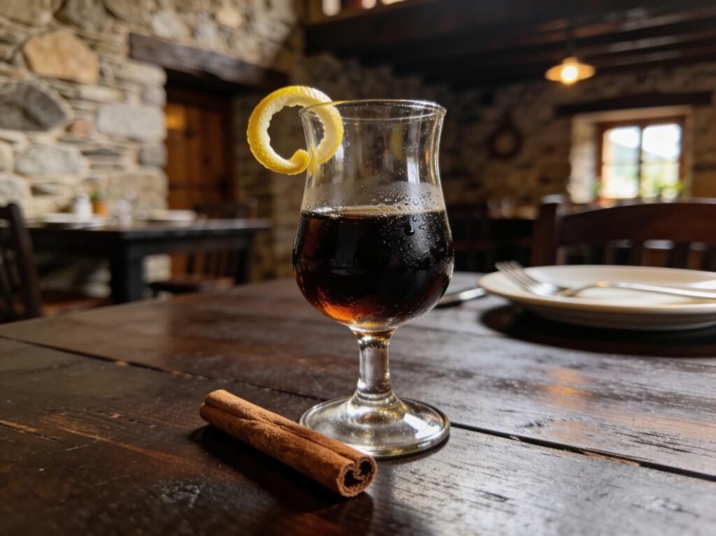 Ratafia, green-walnut and herb liqueur steeped in the sun, drunk after meals, Andorra wine & spirit