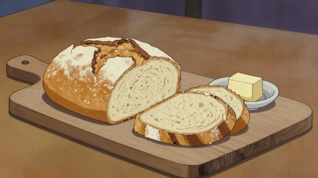 Rēwena Bread, māori sourdough leavened with a fermented potato starter, New Zealand bread & pastry, anime style