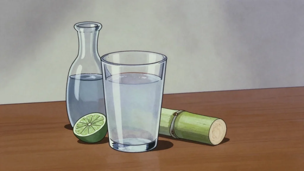 River Antoine rum, fierce overproof cane juice rum, too strong to carry on aircraft, Grenada wine & spirit, anime style