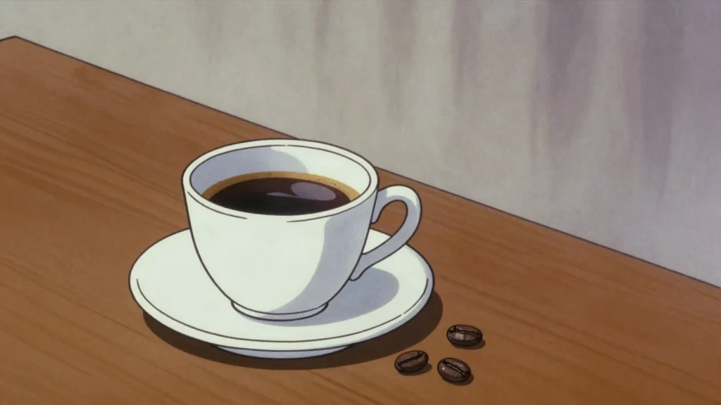 São Tomé coffee, small-batch arabica grown on old plantation slopes at Monte Café, São Tomé and Príncipe drink, anime style