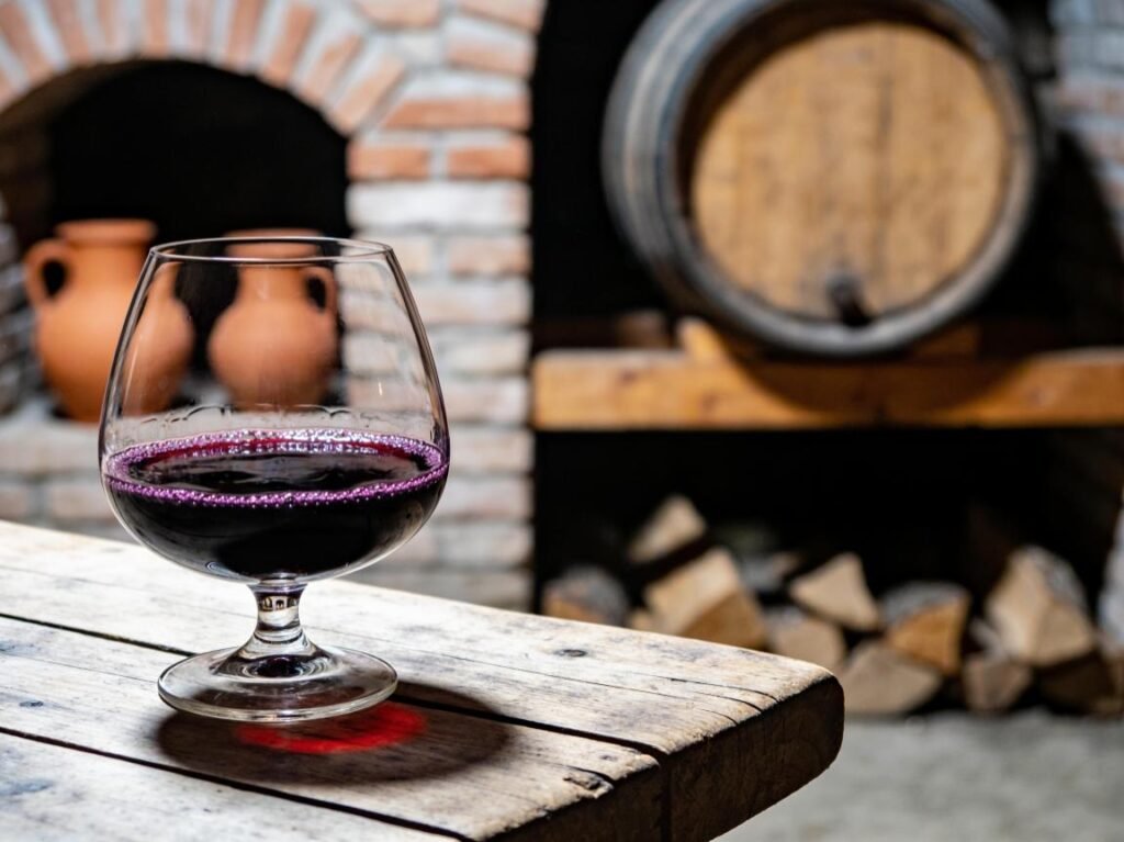 Saperavi, deep red wine from a grape whose flesh is red as well as its skin, Georgia wine & spirit