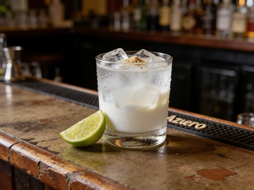 Seco con vaca, seco Herrerano poured over ice with milk, sometimes a little sugar, Panama cocktail, anime style