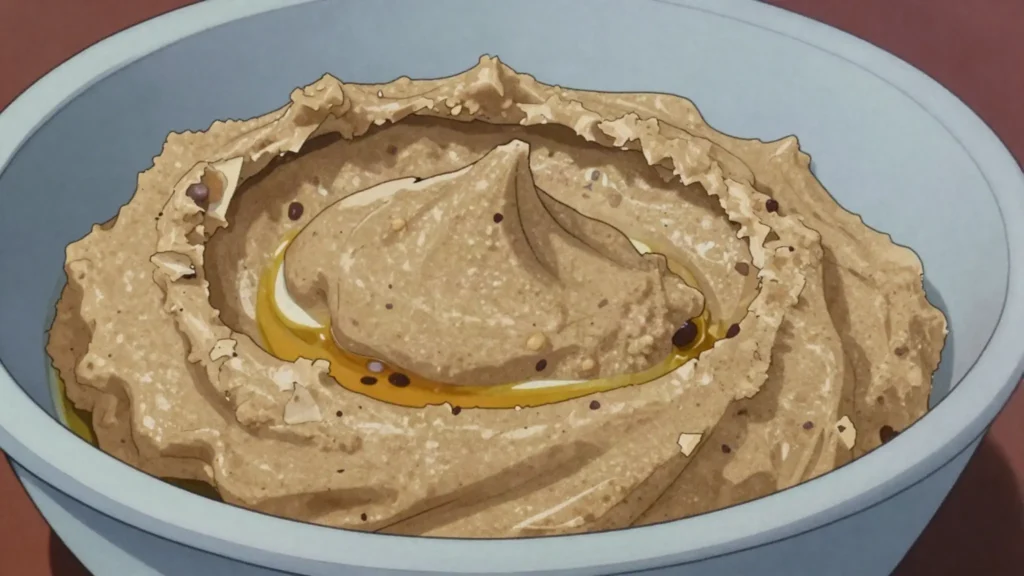 Siphuphe setindlubu, jugo beans boiled and mashed to a dense savoury paste, Eswatini salad & side, anime style