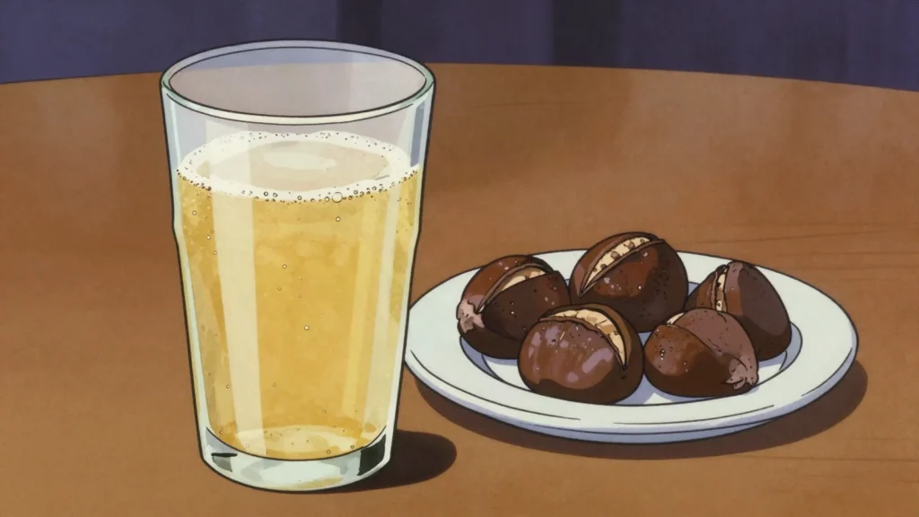 Sturm, cloudy, half-fermented grape must, sweet and fizzy, drunk in autumn, Austria wine & spirit, anime style