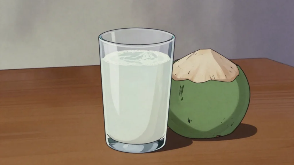 Sura, palm wine tapped and fermented along the coast, Mozambique wine & spirit, anime style