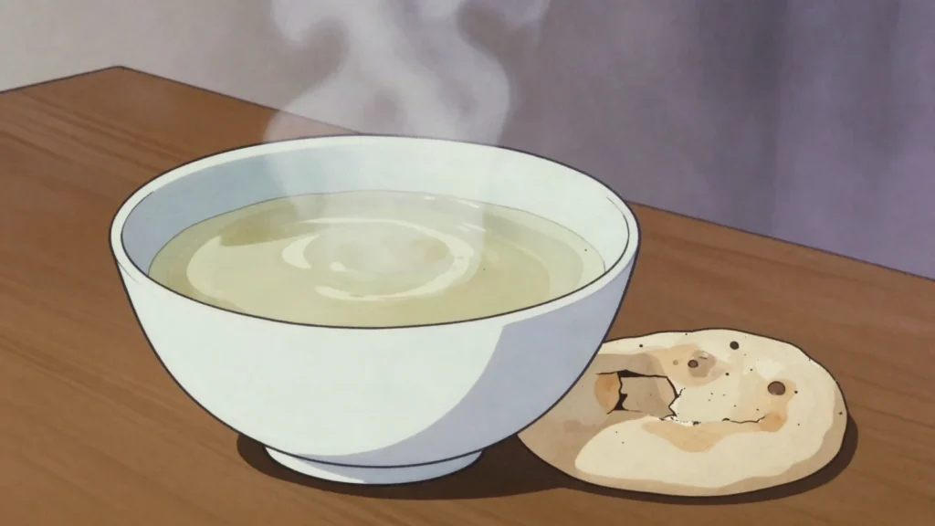 Suytli chay, green tea boiled with milk, sometimes camel milk, salted or sweet, Turkmenistan drink, anime style