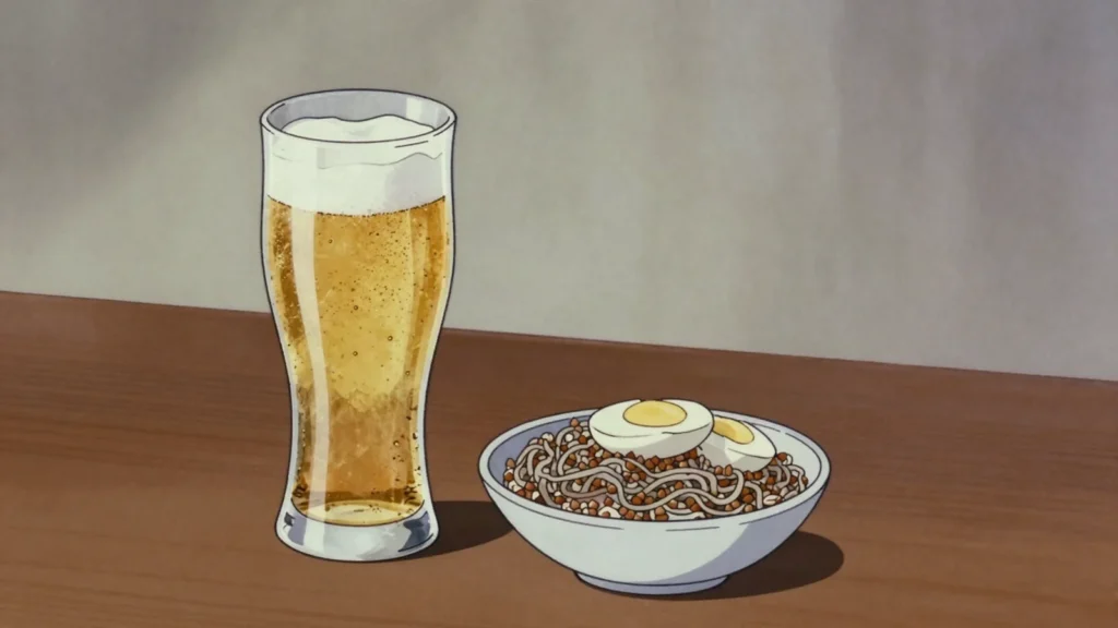 Taedonggang Beer, pyongyang's state-brewed lager, a national point of pride, North Korea wine & spirit, anime style