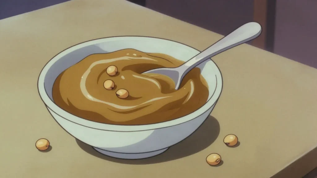 Tauco, salty paste of fermented yellow soybeans stirred into stir-fries and sambals, Indonesia sauce & condiment, anime style
