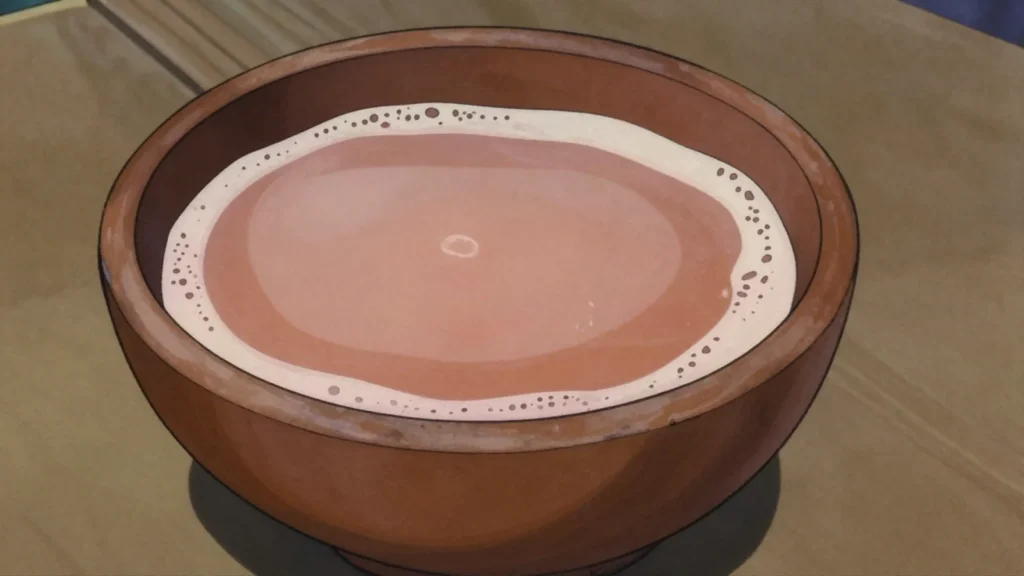 Tchoukoutou, cloudy sour sorghum beer drunk warm from calabashes, Benin wine & spirit, anime style