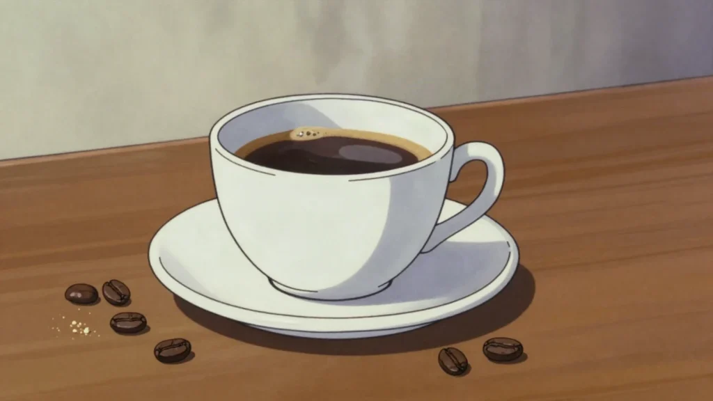 Timor Coffee, organic arabica from mountain smallholders, the national pride, Timor-Leste drink, anime style