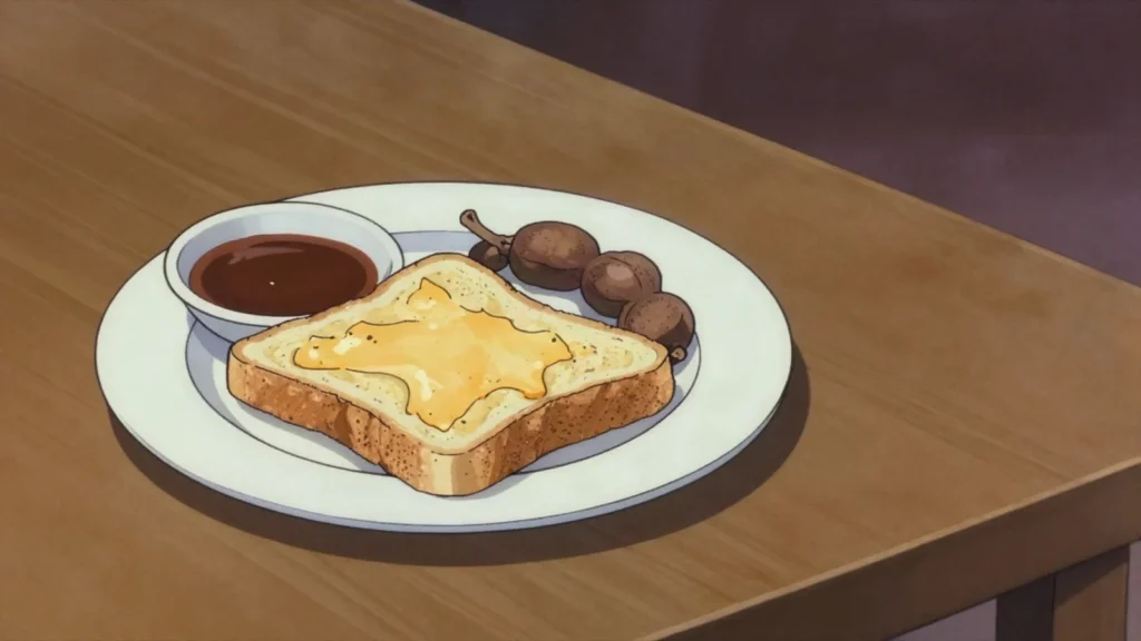 Worcestershire sauce, thin fermented sauce of anchovy, tamarind and vinegar, United Kingdom sauce & condiment, anime style