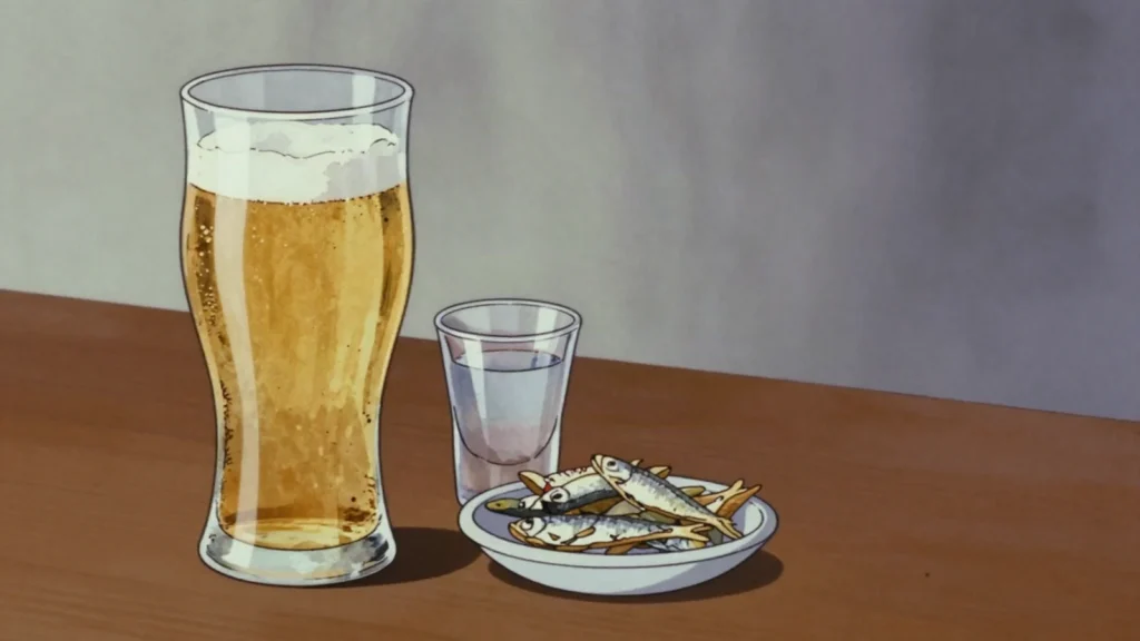 Yorsh, vodka dropped into beer and drunk fast, harshly strong, Russia cocktail, anime style